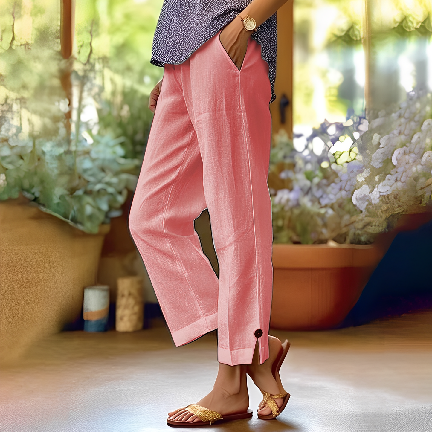Kassia - Pantalones de lino casuales para mujeres en verano