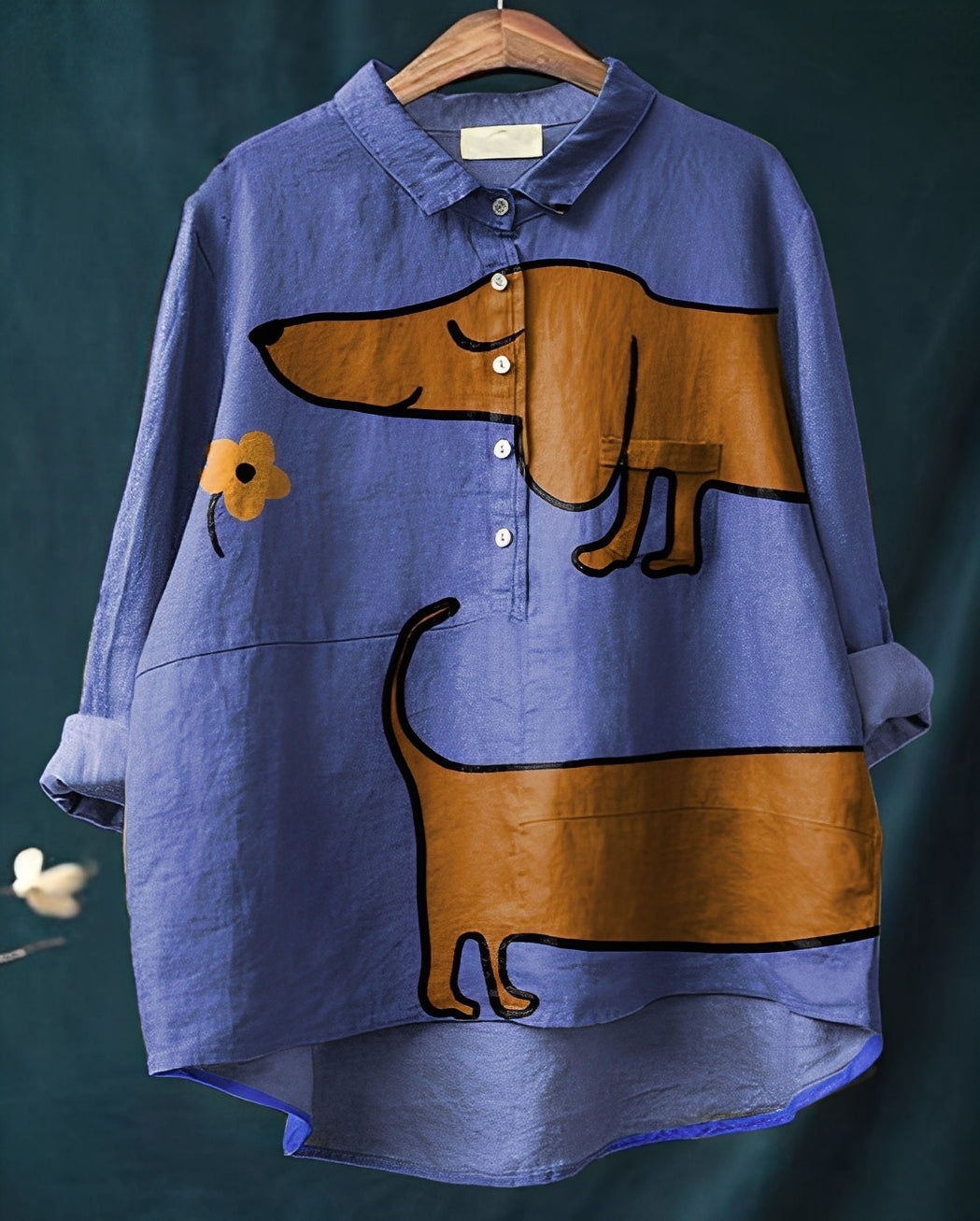 Eyden - Camisa larga de diseño artístico para mujeres