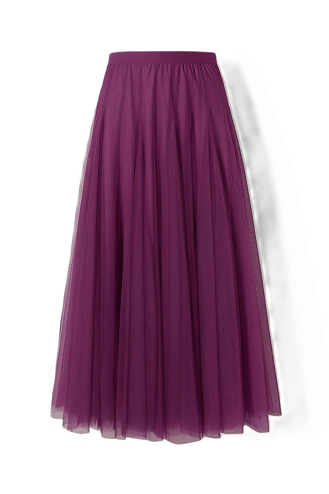 Maleah – Falda midi plisada de tela de red
