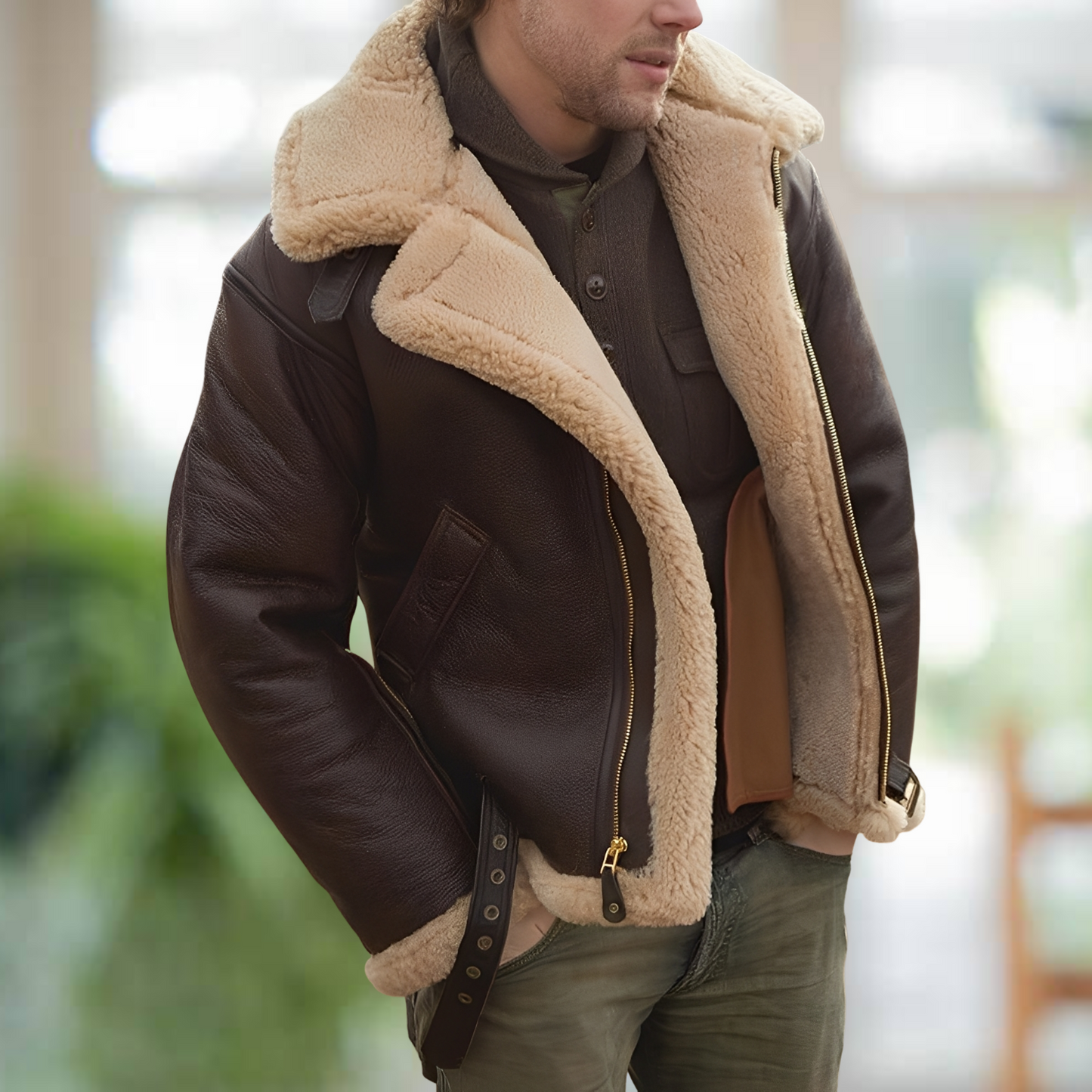 Leandro – Robusta chaqueta de cuero para hombres