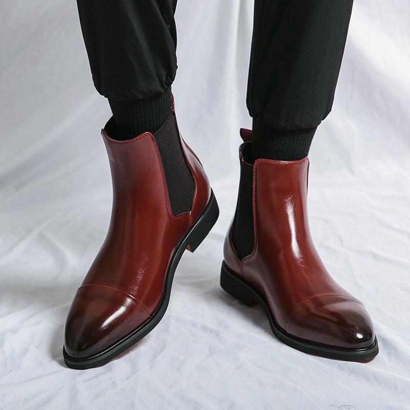 Kennith - Botas Chelsea de cuero elegantes y casuales para hombres