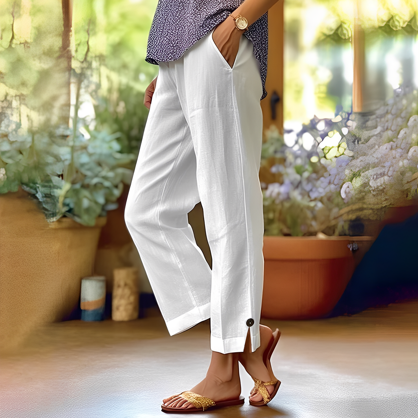 Kassia - Pantalones de lino casuales para mujeres en verano