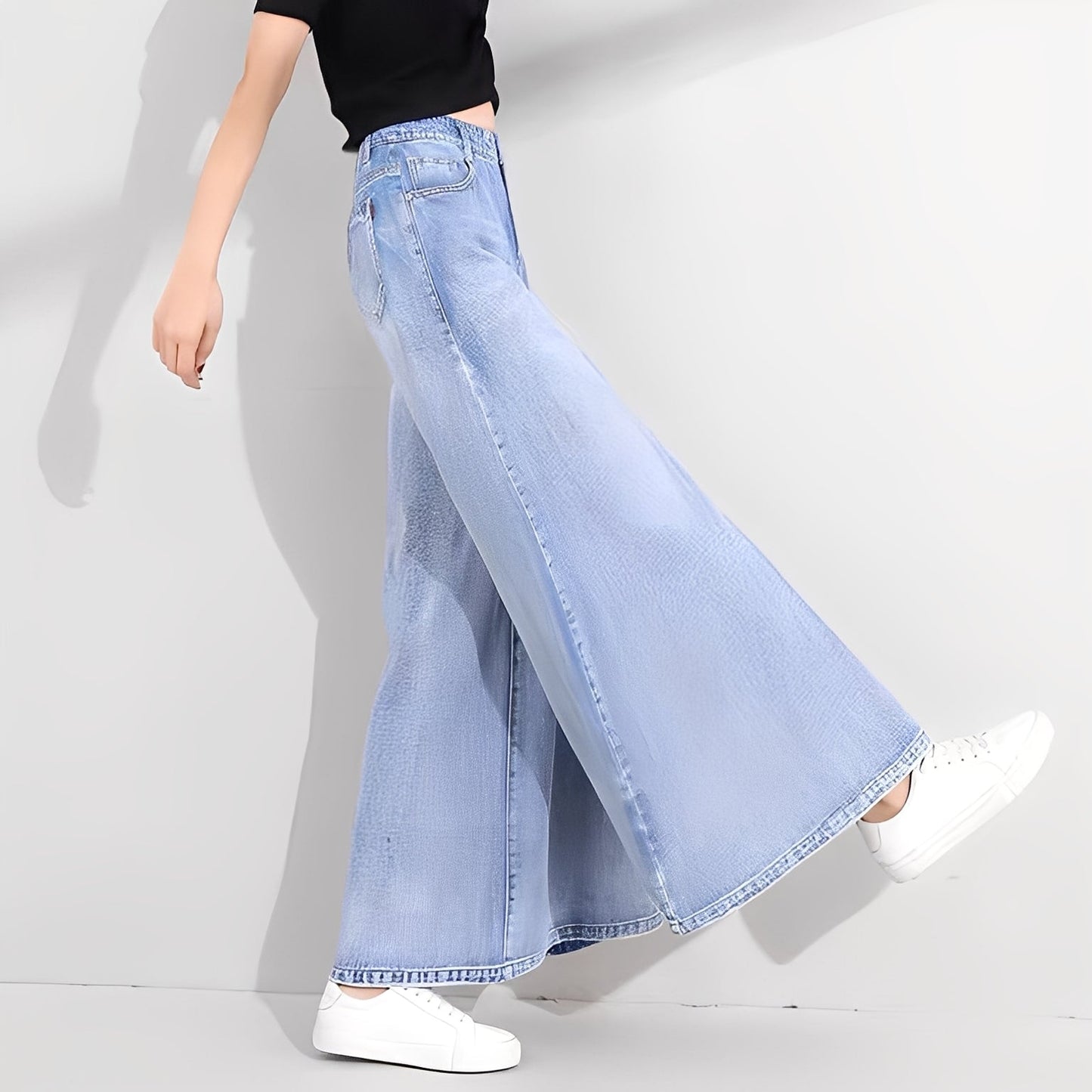 Isabelle - Pantalones vaqueros anchos y elegantes para mujeres