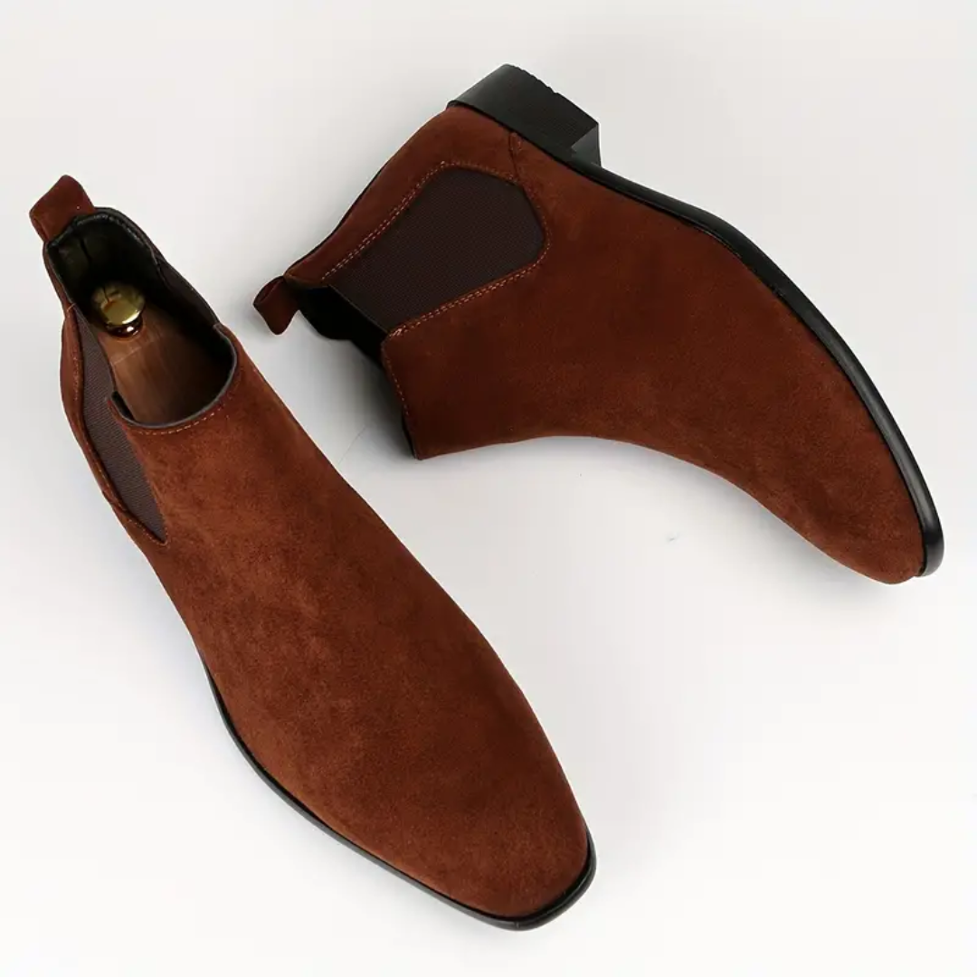 Dario – Botas Chelsea de Cuero Auténtico con Tacón Bajo