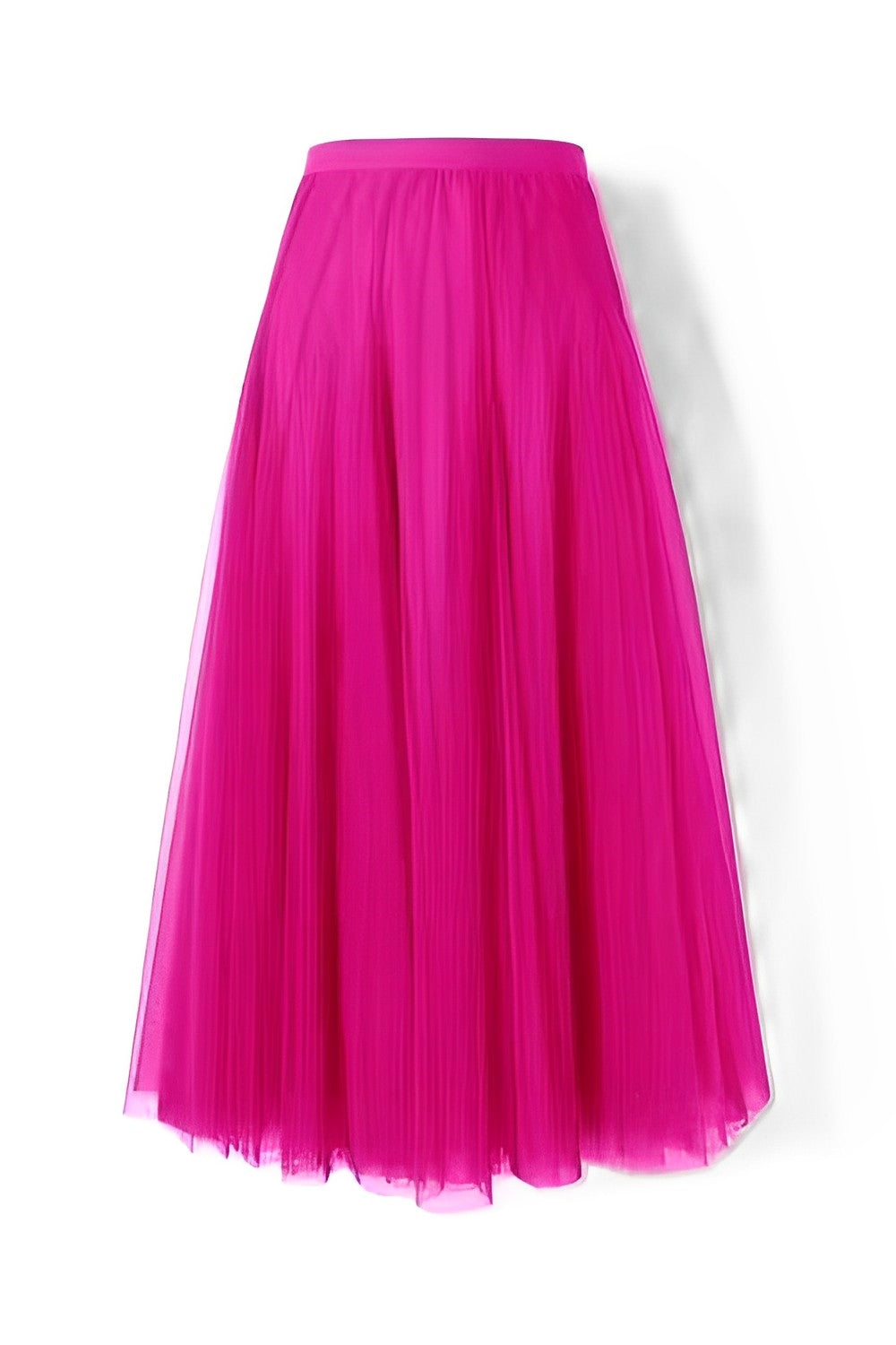 Maleah – Falda midi plisada de tela de red