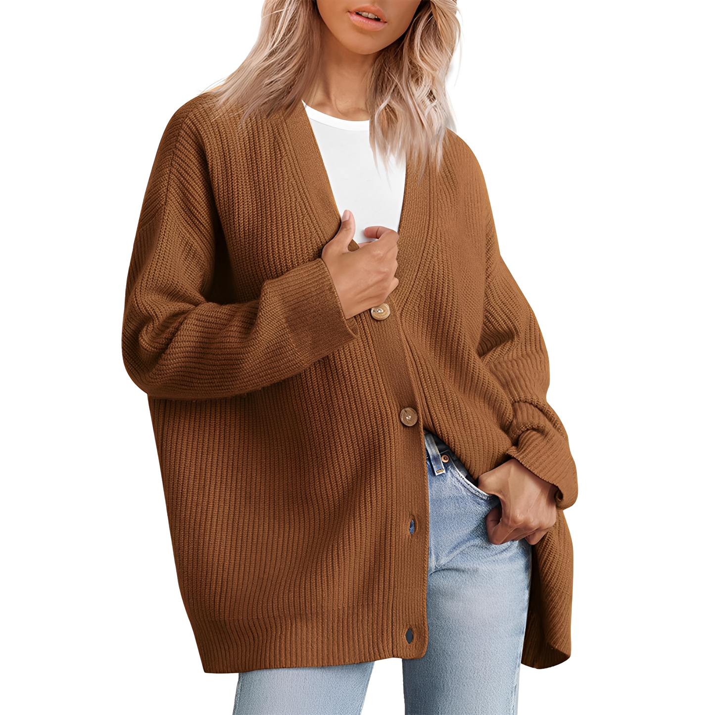 Christal - Cárdigan cómodo y casual para mujeres