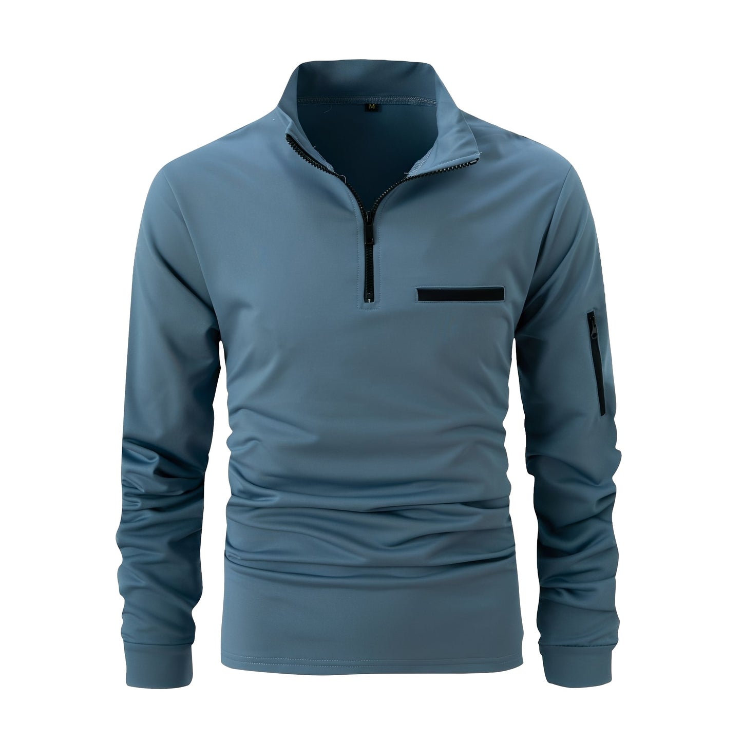 Lucian - Camisa de hombre con cierre y bolsillo, casual