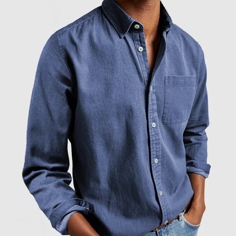 Raynard - Camisa básica de manga larga para hombre