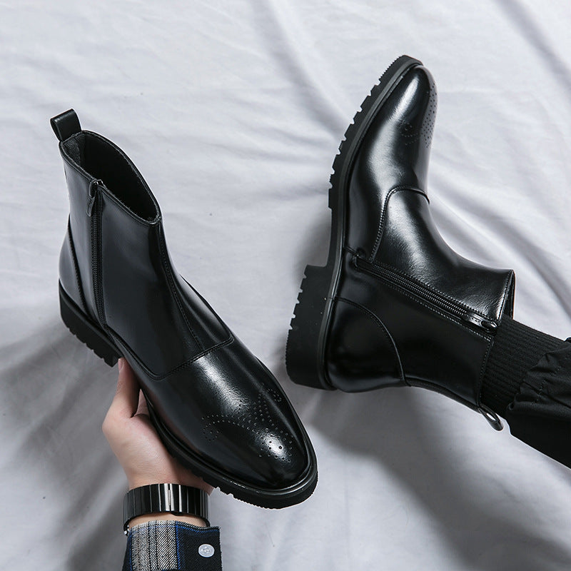 Kennith - Botas Chelsea de cuero elegantes y casuales para hombres