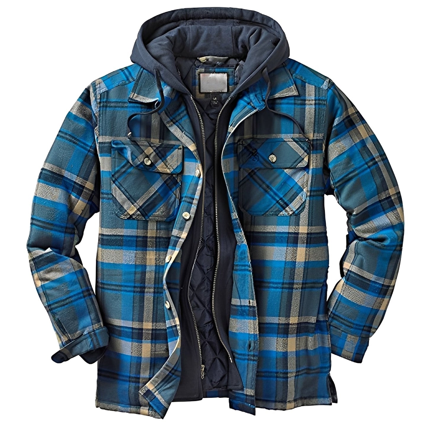 Denzil - Chaqueta informal de cuadros de franela para hombres