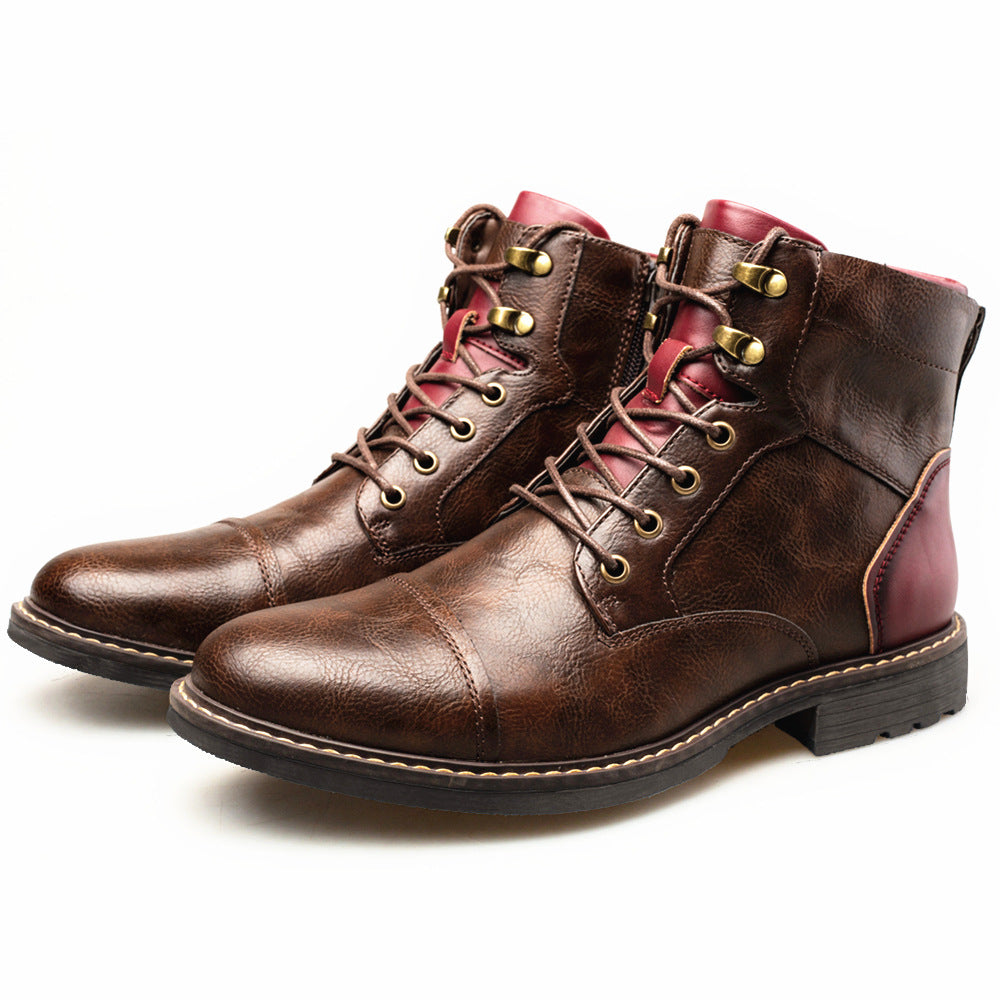 Louis - Botas de cuero clásicas con cremallera para hombres