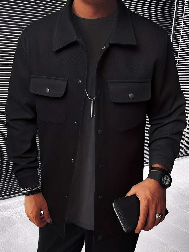 Francis - Chaqueta de cuadros informal con bolsillos para hombres