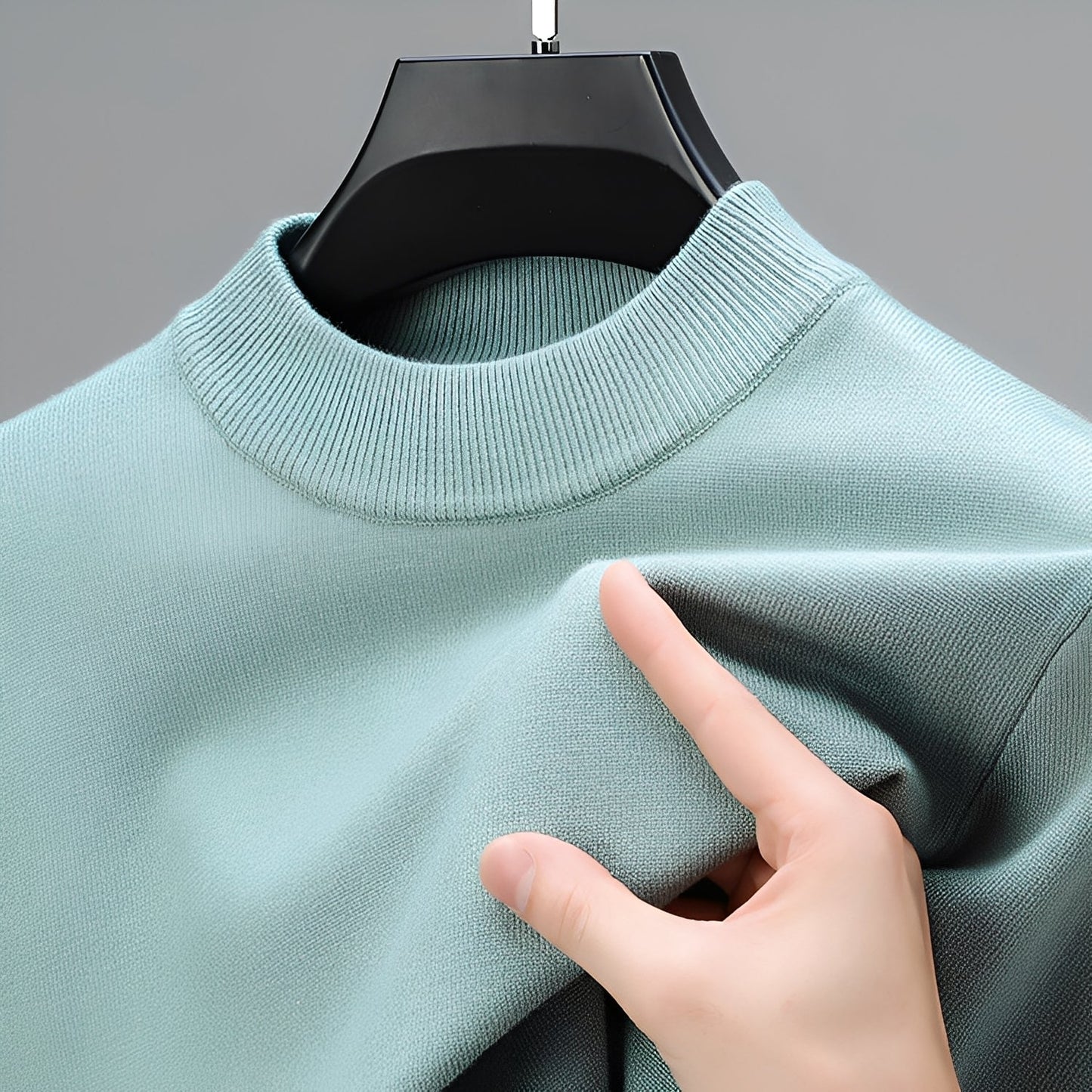 Davis - Suéter casual de cashmere con borde para hombres