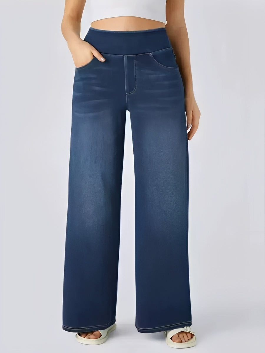Miley - Jeans rectos elásticos con cintura alta para mujer