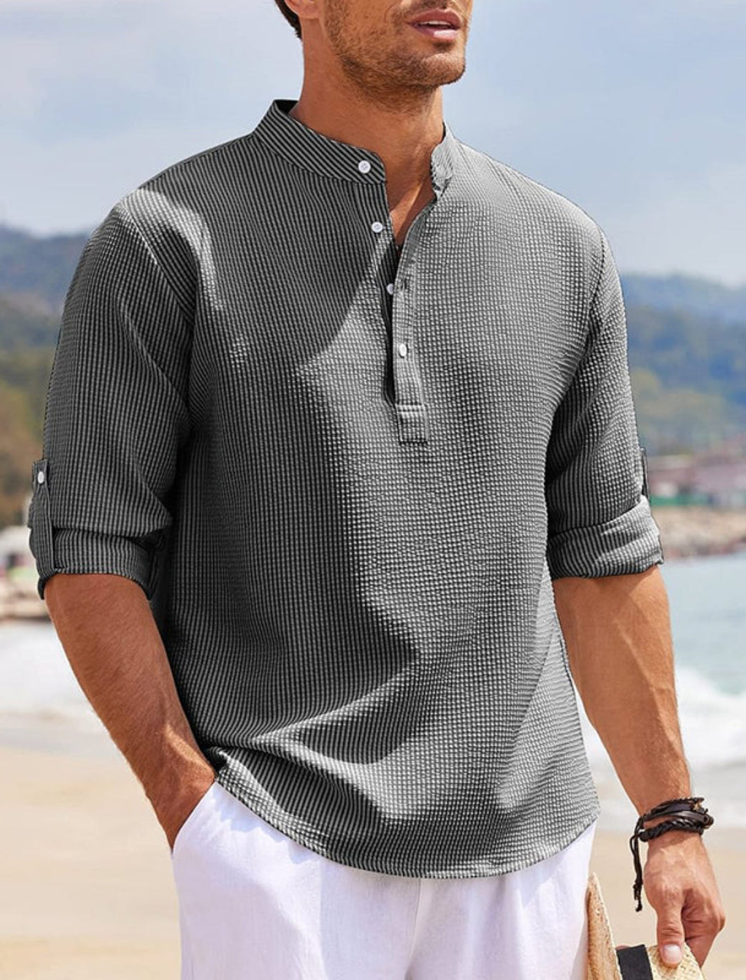 Cormac – Camisa de lino de manga larga para hombres
