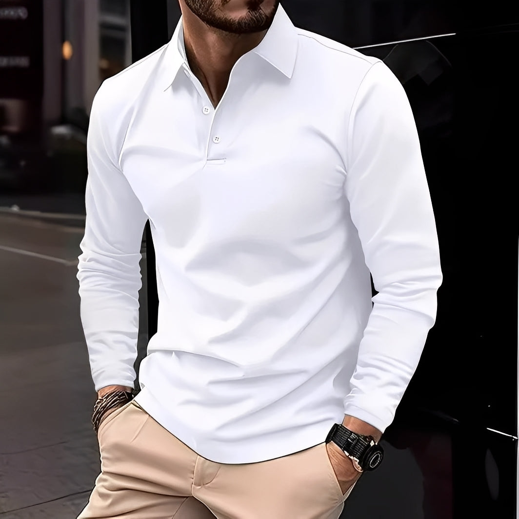 Dudley - Polo de manga larga con botones para hombres