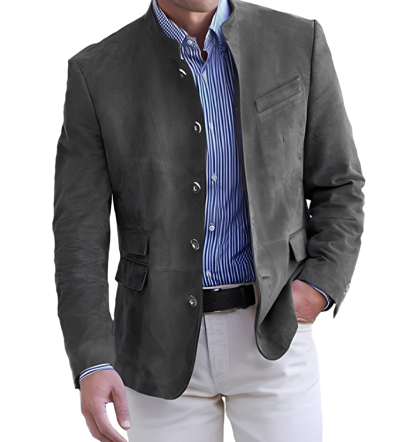 Geoffrey - Chaqueta Casual con Botones para Hombres