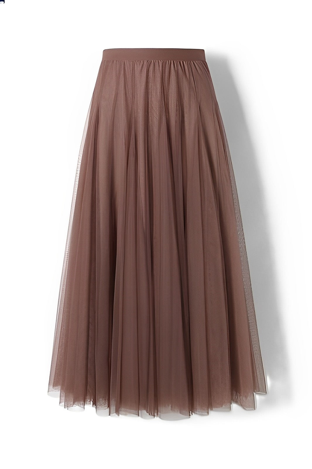 Maleah – Falda midi plisada de tela de red
