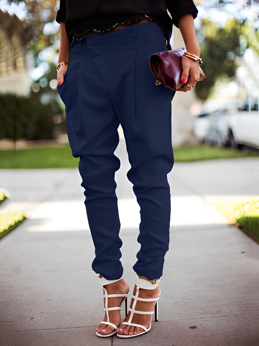 Bethanie - Pantalones actuales de tiro alto para mujer
