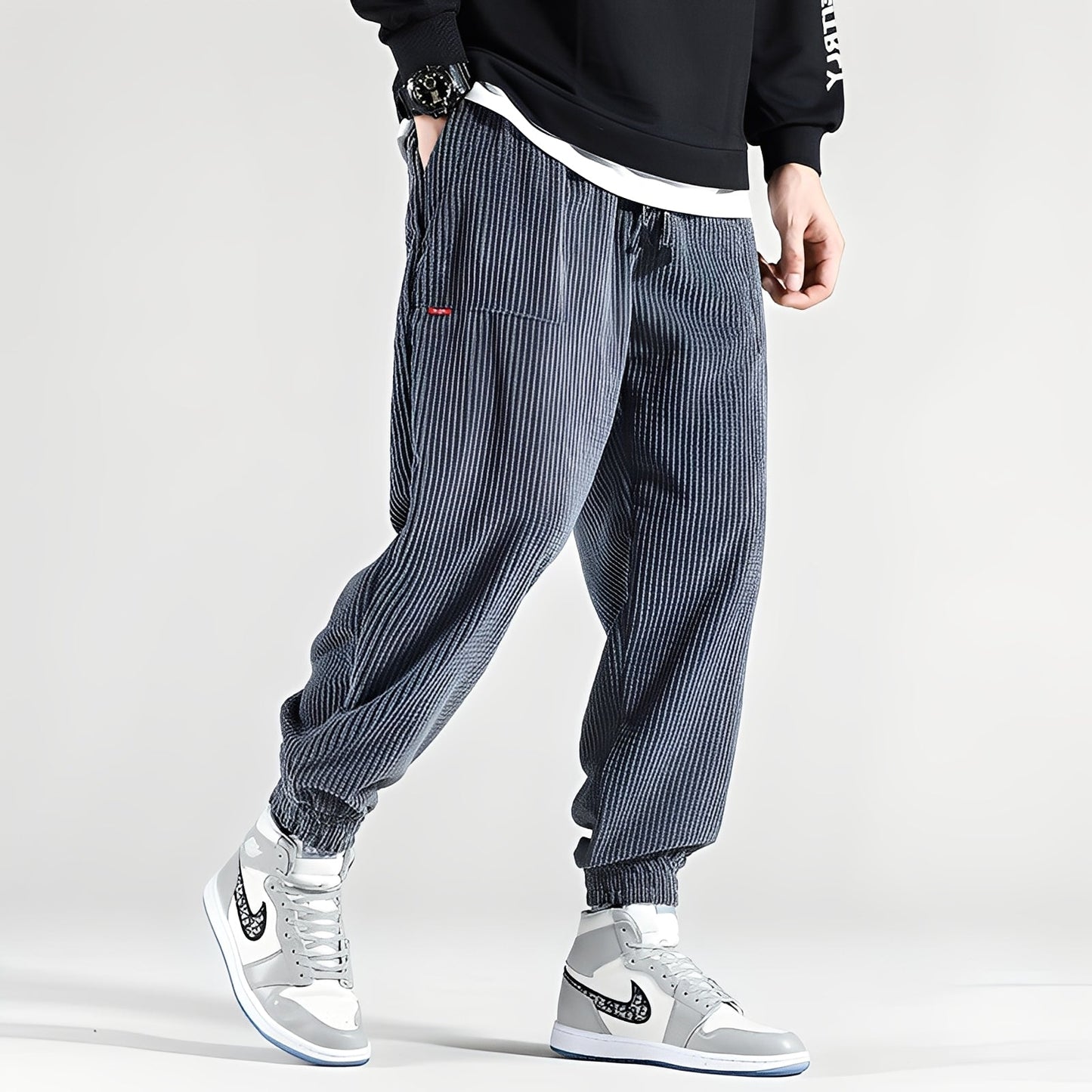 Kodey - Pantalones anchos y casuales de pana para hombres