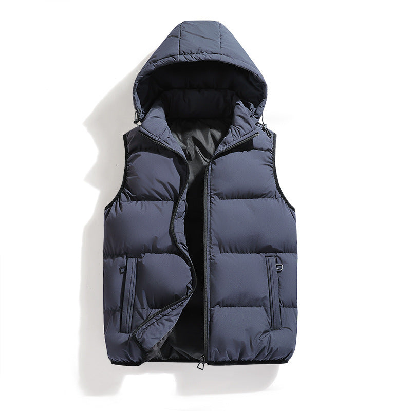 Kenneth - Chaqueta moderna sin mangas y cálida con capucha para hombres