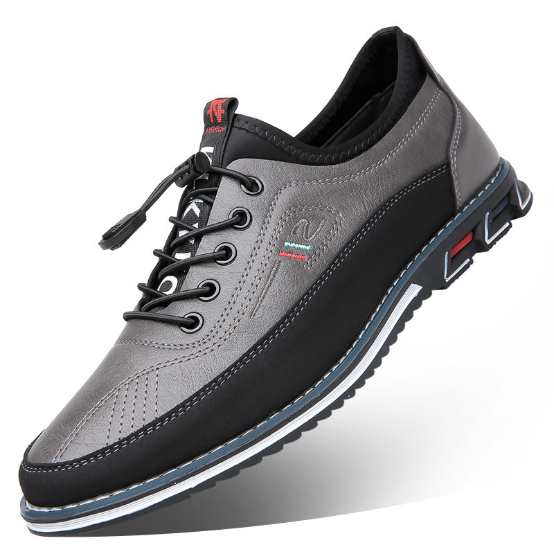 Aaron - Zapatillas casuales de cuero antideslizantes para hombres
