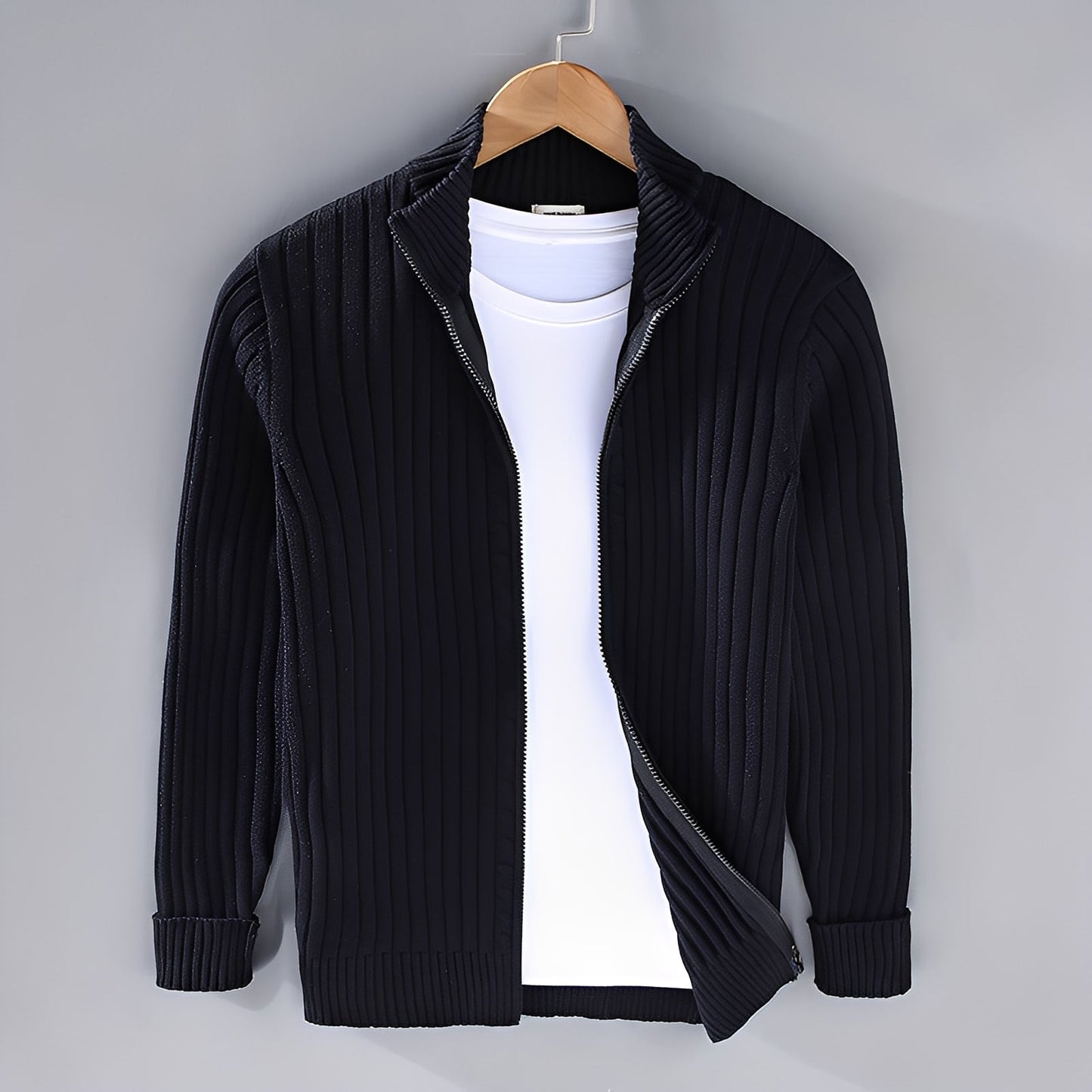 Jacquy - Cardigan de punto moderno para hombre