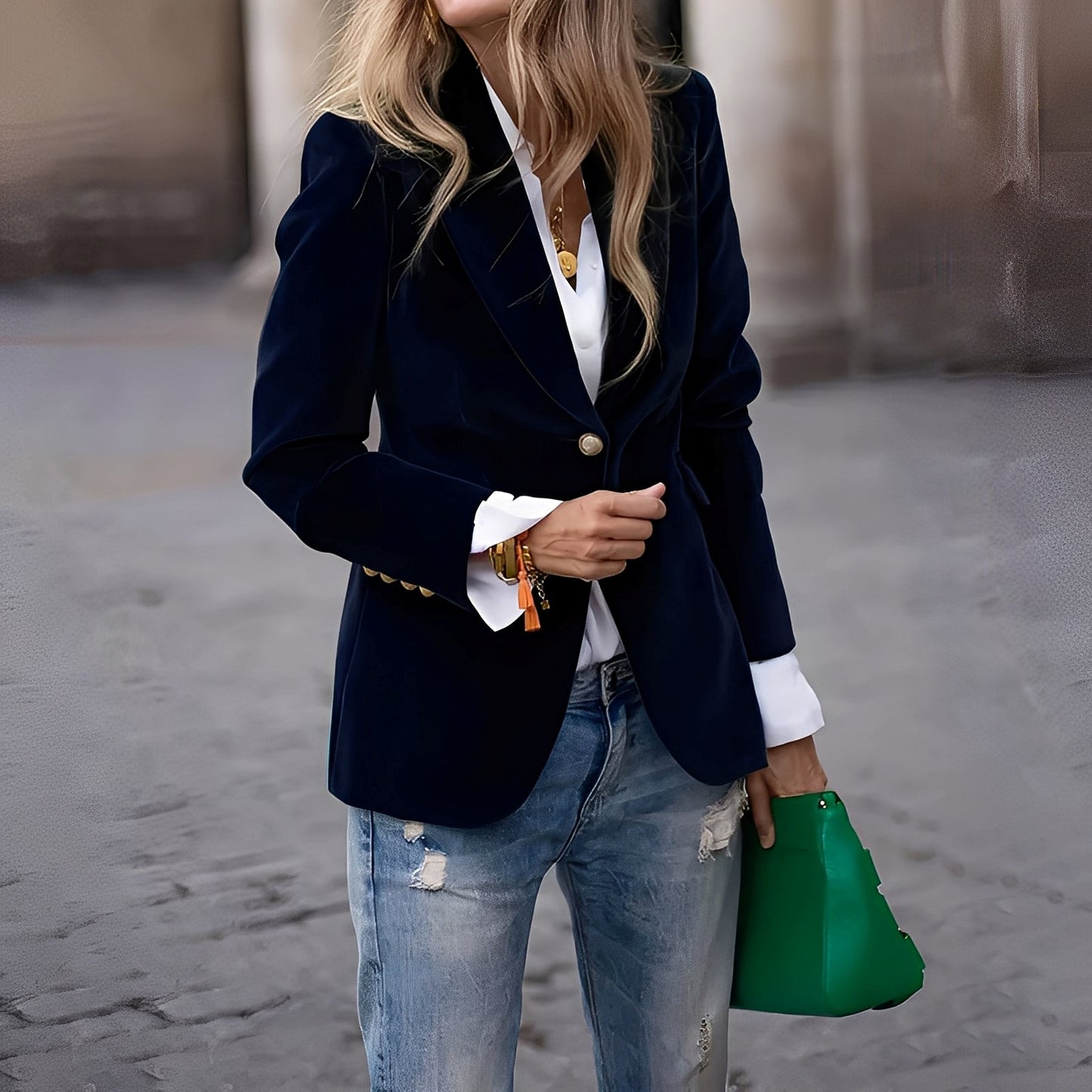 Alise - Chaqueta de terciopelo ajustada para mujeres, elegante