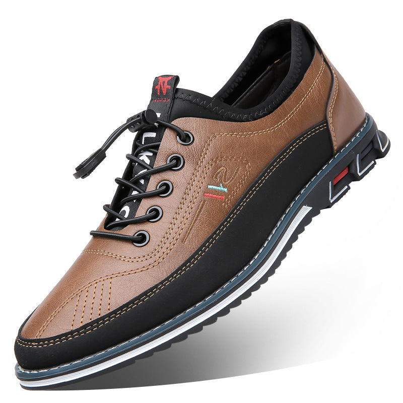 Aaron - Zapatillas casuales de cuero antideslizantes para hombres