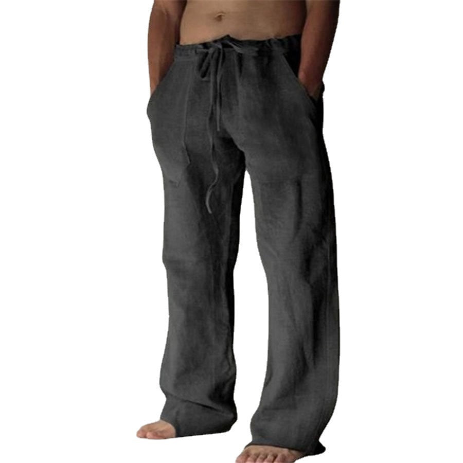 Benjamin - Pantalones de lino lisos para hombres