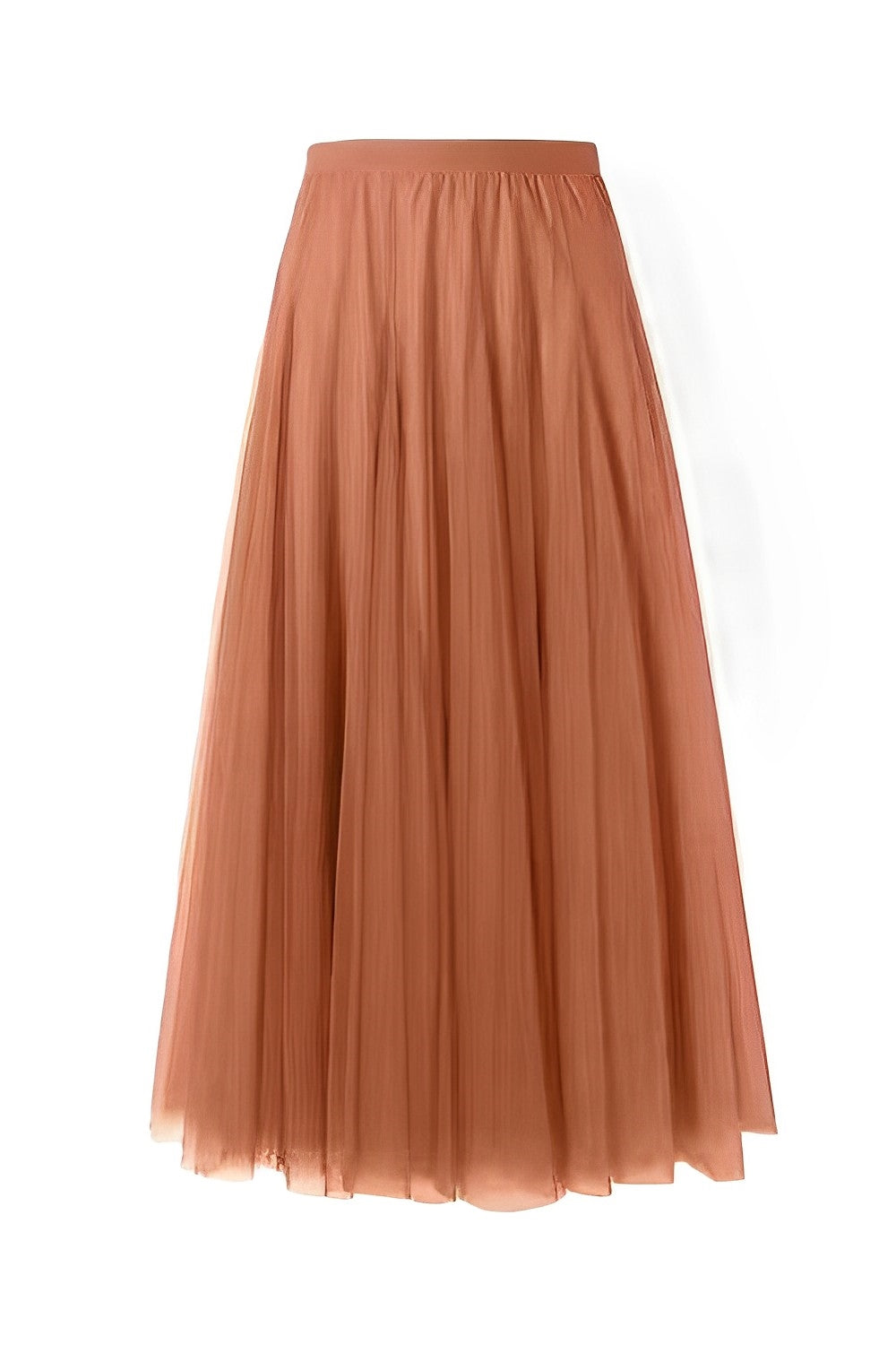 Maleah – Falda midi plisada de tela de red