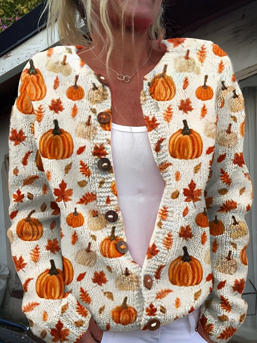 Kandace - Linda Chaqueta de Punto con Flores para Mujer