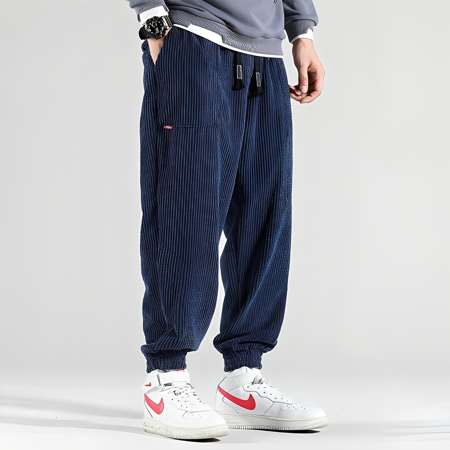 Kodey - Pantalones anchos y casuales de pana para hombres
