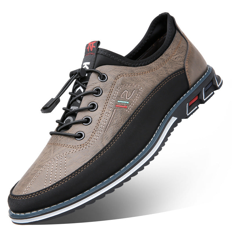 Aaron - Zapatillas casuales de cuero antideslizantes para hombres