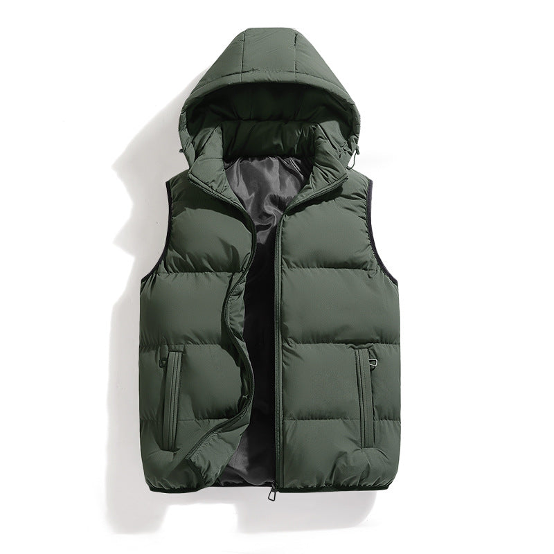 Kenneth - Chaqueta moderna sin mangas y cálida con capucha para hombres