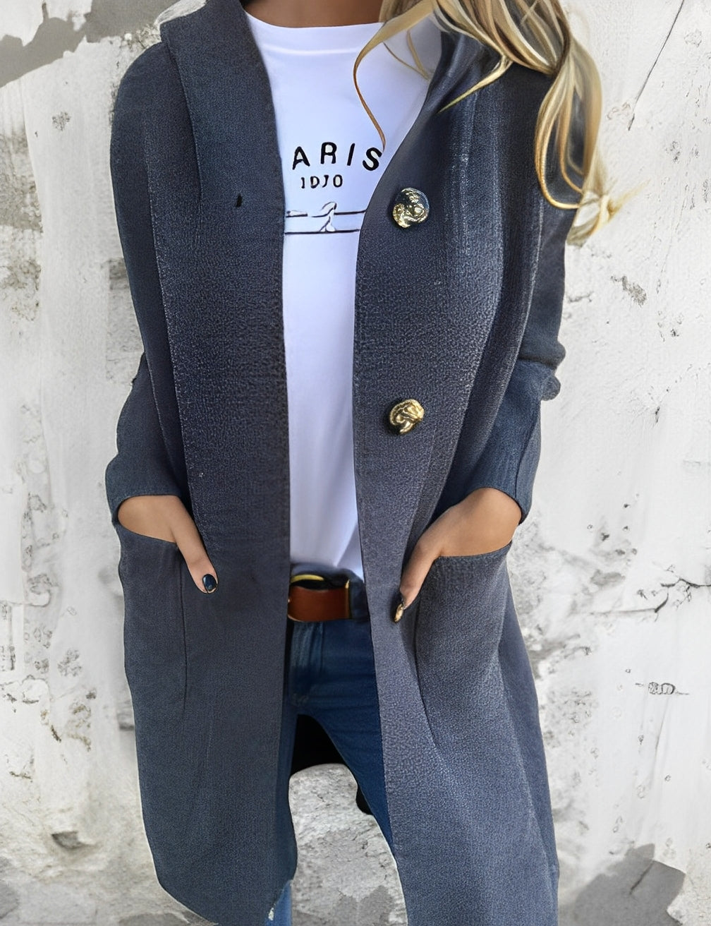 Suzanna - Cardigan largo con capucha para mujeres