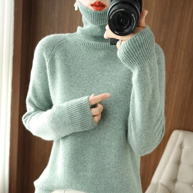 Softy – Suéter de Cashmere con Cuello Alto