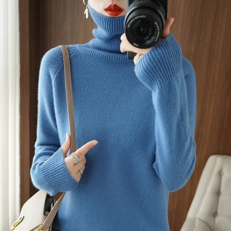 Softy – Suéter de Cashmere con Cuello Alto