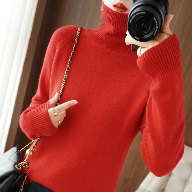 Softy – Suéter de Cashmere con Cuello Alto