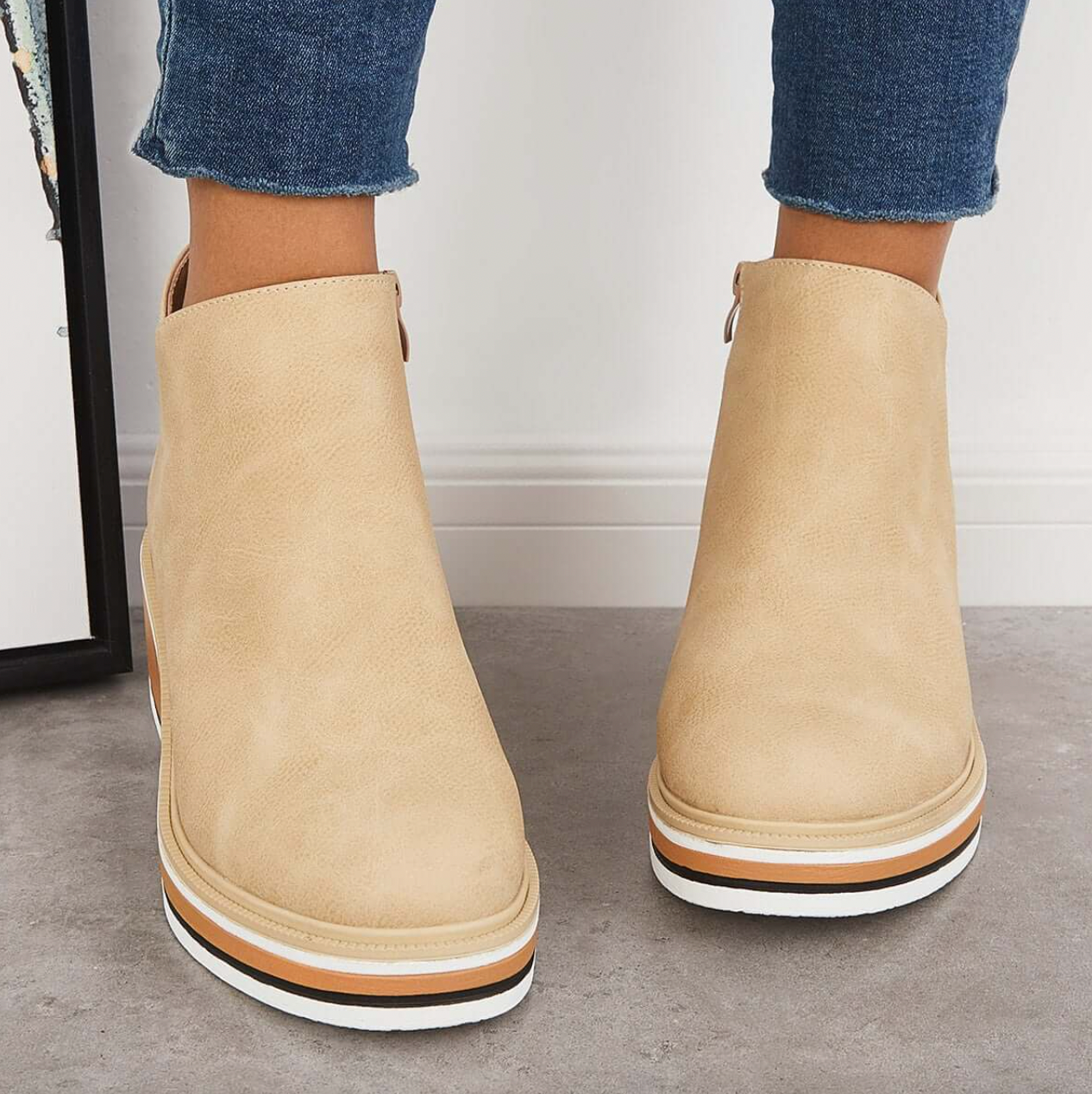 Rosanne - Botas de Cuero con Cremallera para Mujer, Elegantes