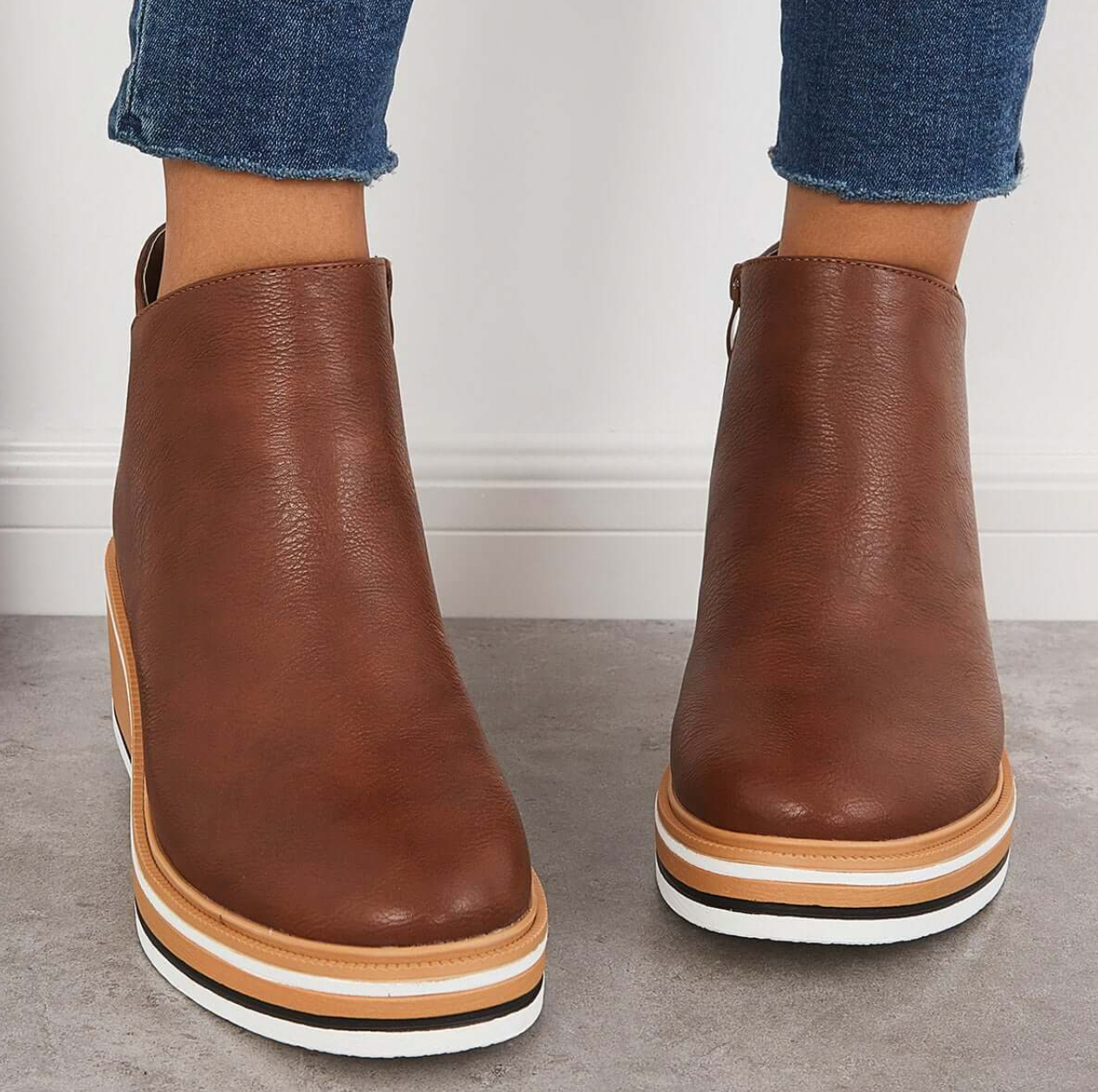 Rosanne - Botas de Cuero con Cremallera para Mujer, Elegantes