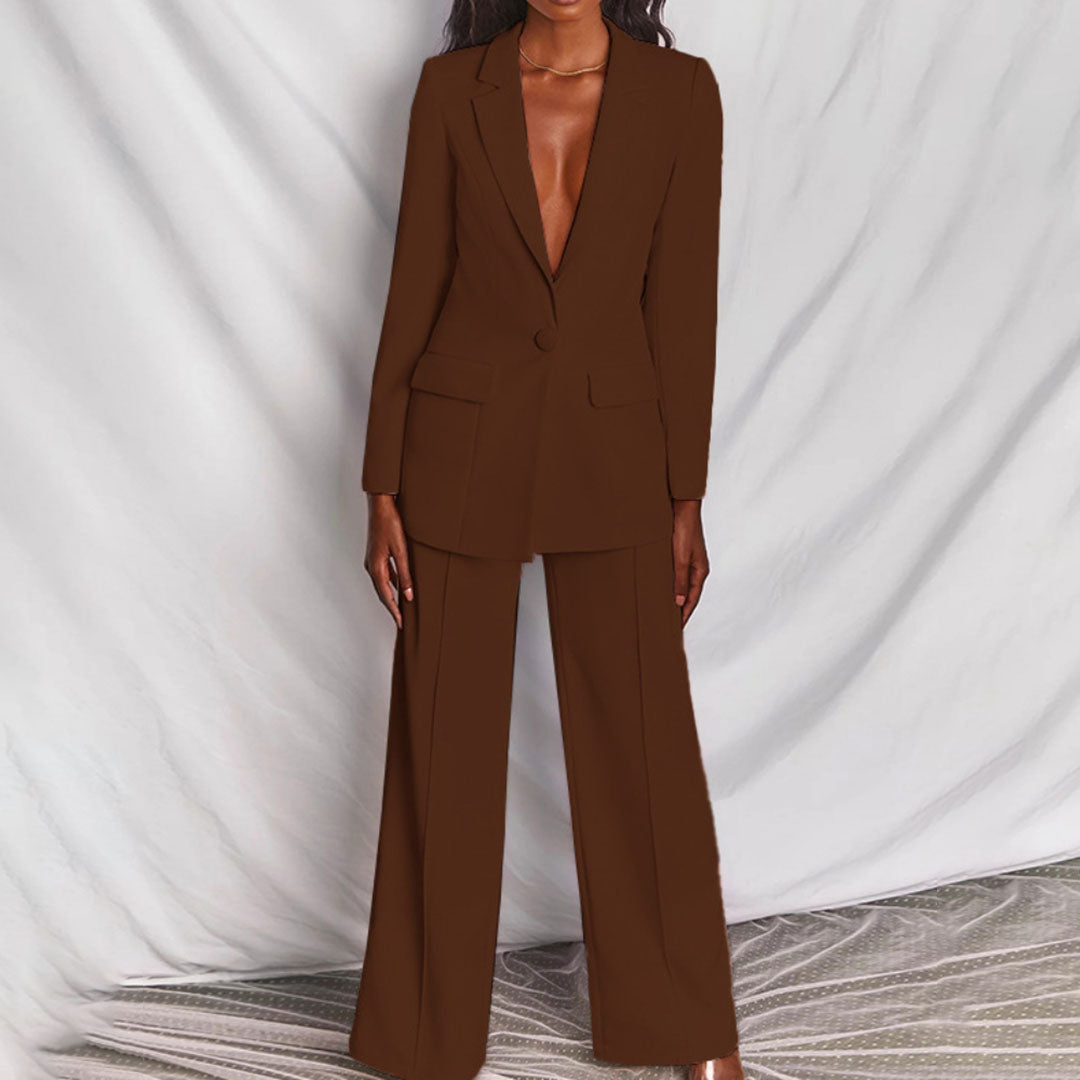Celeste – Elegante Blazer y Conjunto de Pantalones