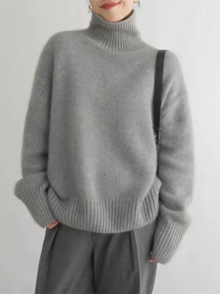 Lea – Suéter de Cashmere Cuello Alto