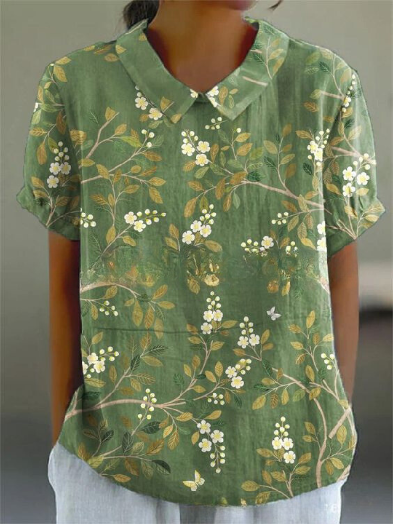 Helena – Blusa Vintage de Flores para Mujer