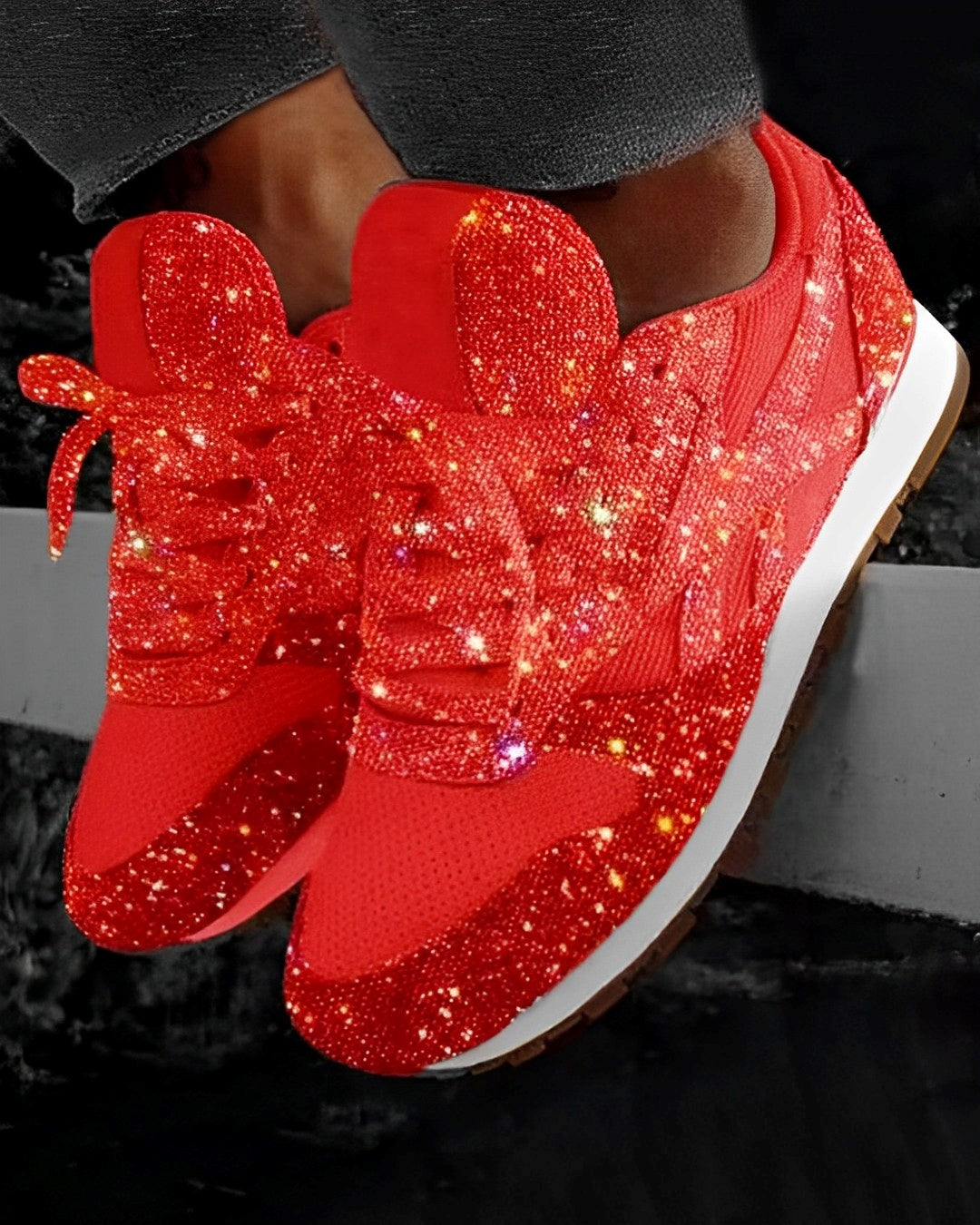 Ross – Zapatillas Brillantes con Suela de Plataforma