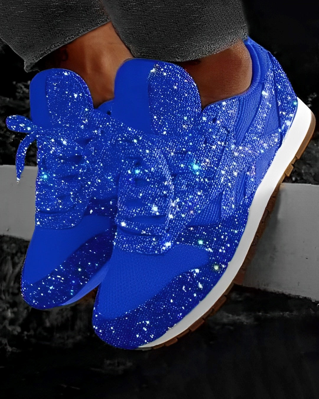 Ross – Zapatillas Brillantes con Suela de Plataforma