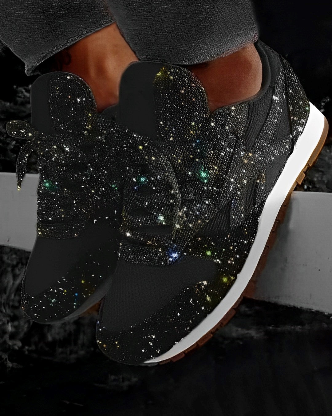Ross – Zapatillas Brillantes con Suela de Plataforma
