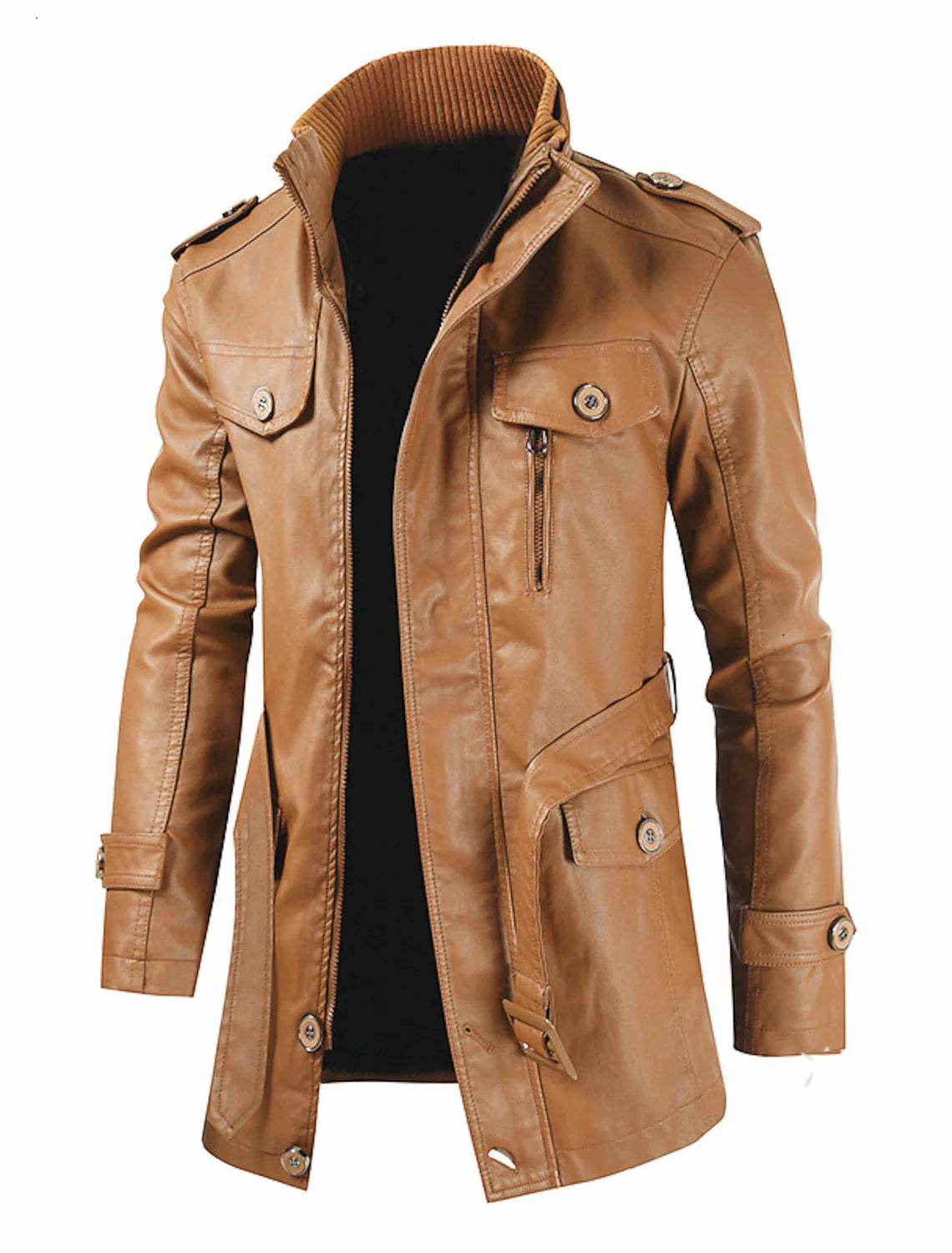 Uilleam – Chaqueta de cuero larga para hombre