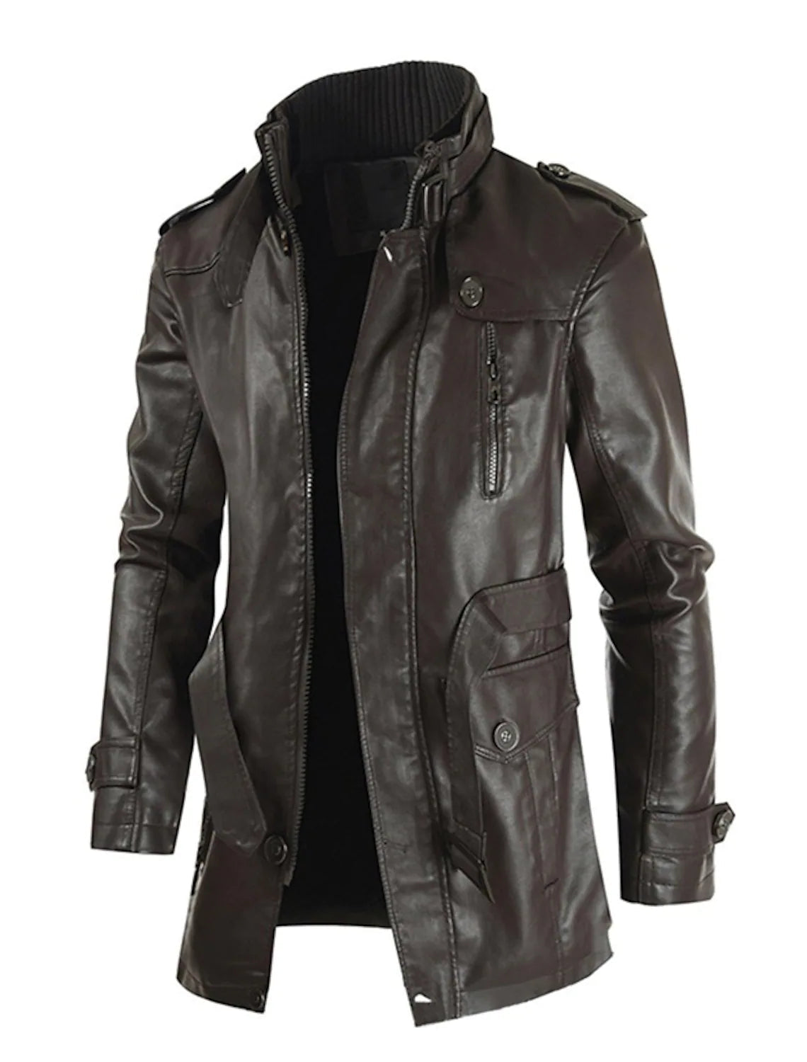 Uilleam – Chaqueta de cuero larga para hombre
