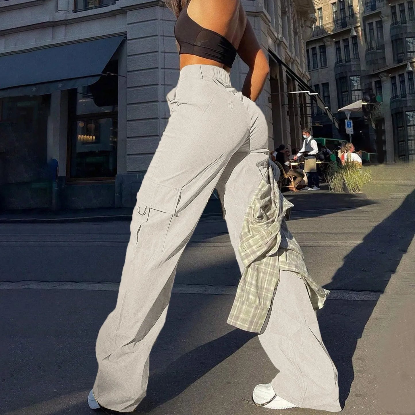 Paloma – Pantalones Cargo de Tiro Alto para Mujeres